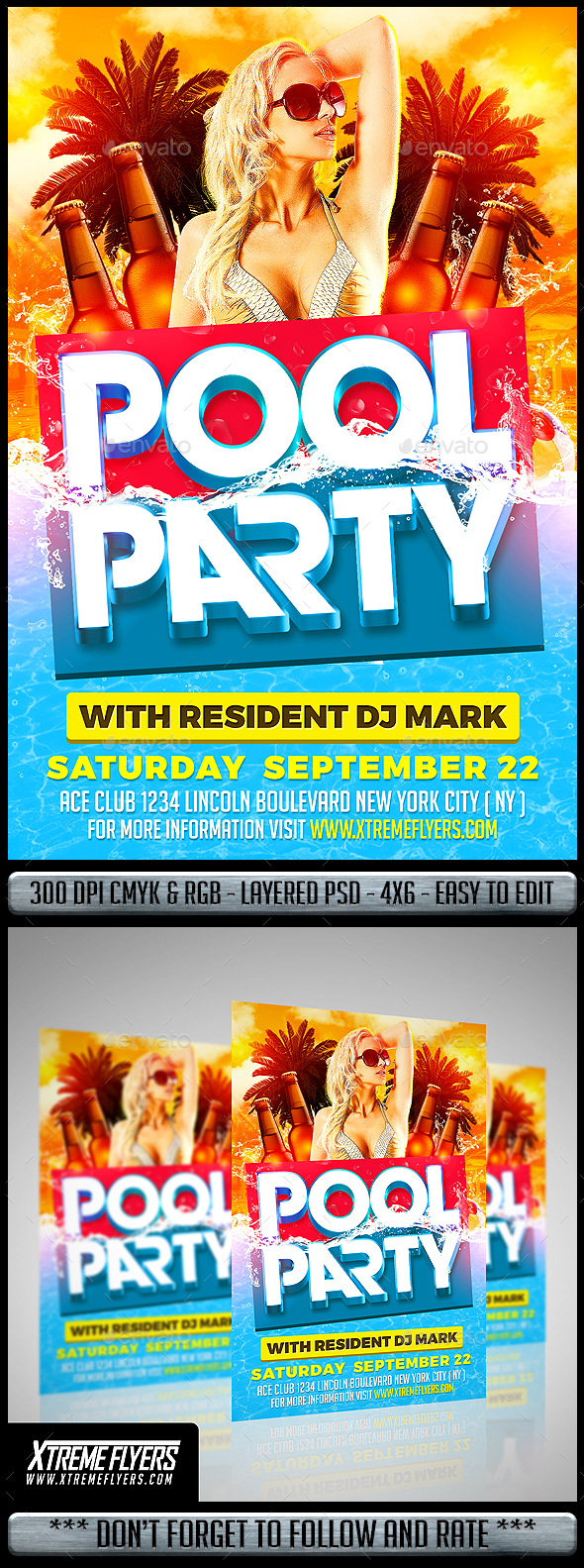 Pool Party Flyer - Clubs & Parties Events