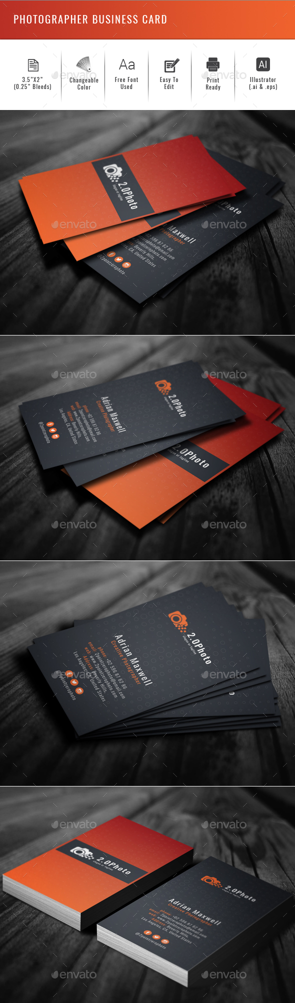 Photographer Business Card - Creative Business Cards