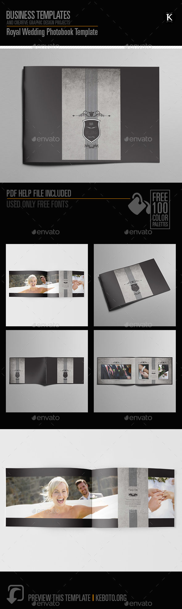 Royal Wedding Photobook Template - Photo Albums Print Templates