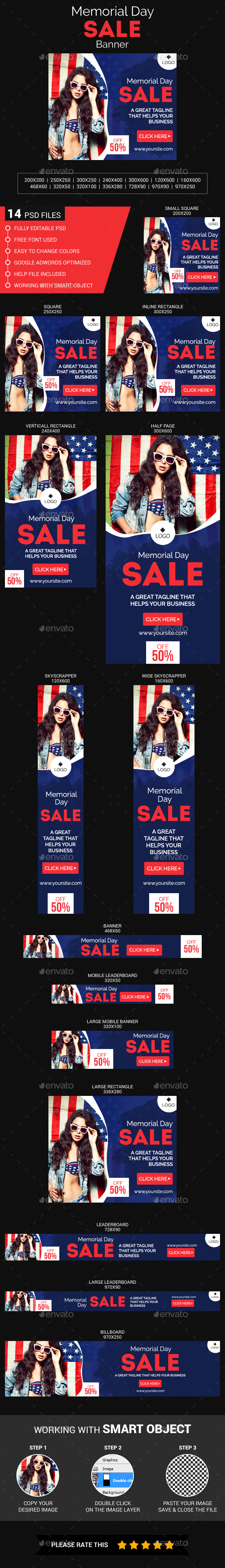 Memorial Day Sale - Banners & Ads Web Elements
