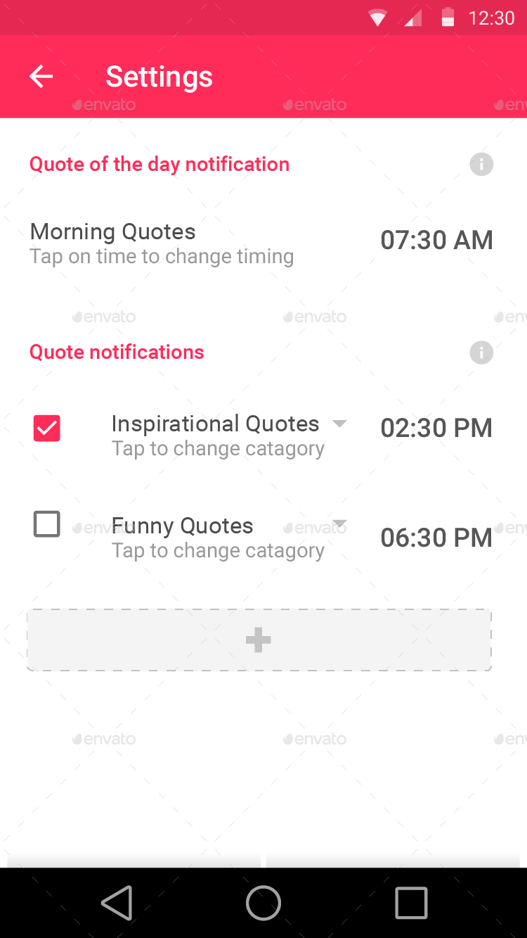 Quotes App | Quotzo - Android Material Design App UI Set by opuslabworks