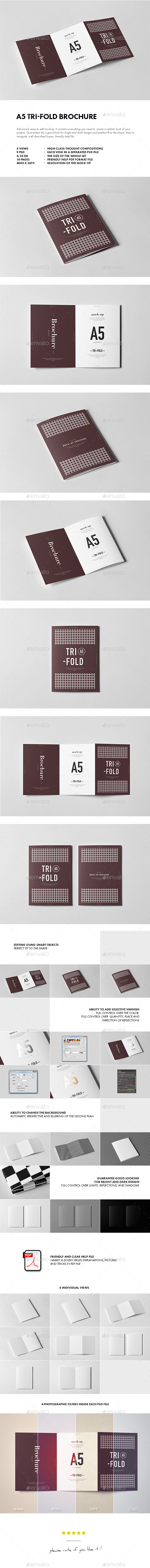 Tri-Fold A5 Brochure Mock-up 2 - Brochures Print