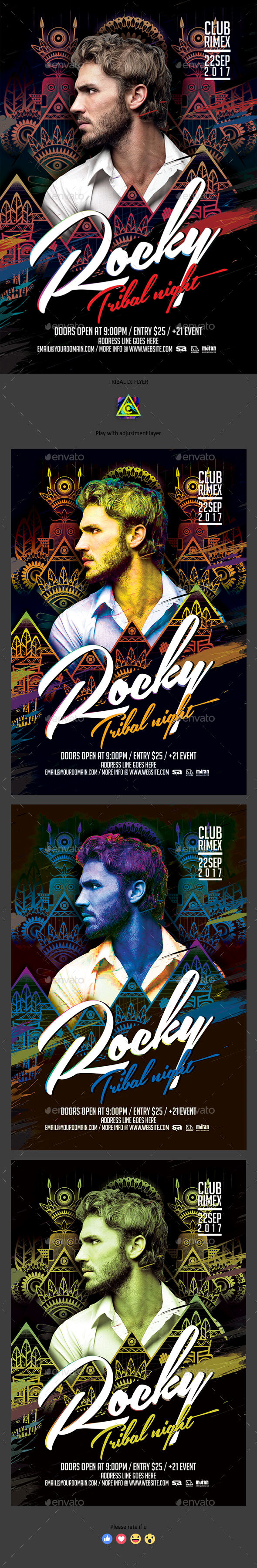Tribal Night Guest Dj Flyer - Clubs & Parties Events