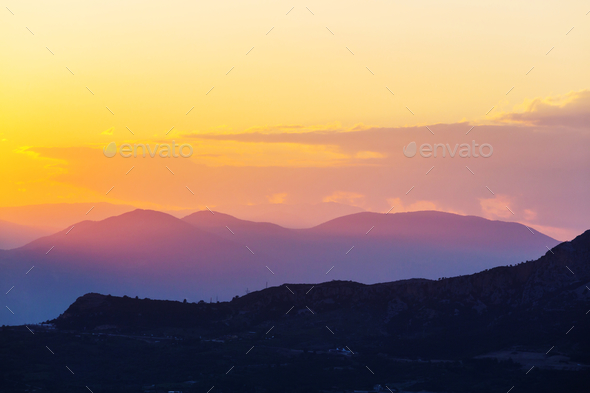 Mountains in sunrise - Stock Photo - Images