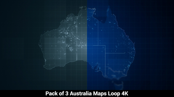 Pack of Australia Maps Loop 4K