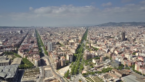 View Barcelona City View Background