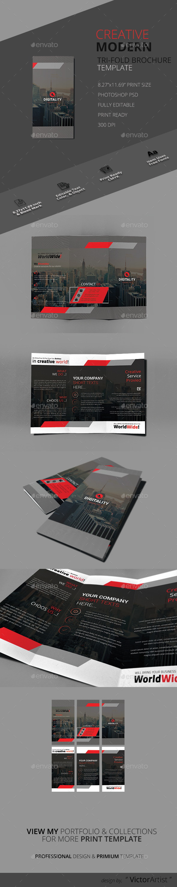 Creative Modern Tri-Fold Brochure - Brochures Print Templates