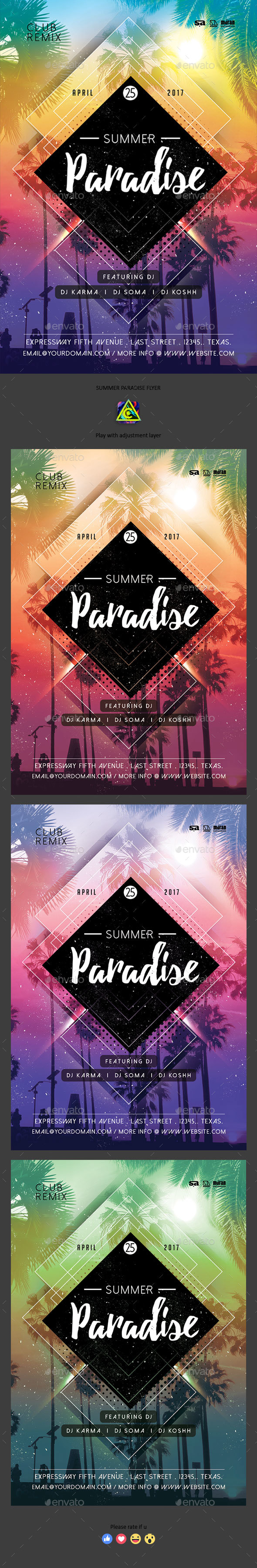 Summer Paradise Flyer - Clubs & Parties Events