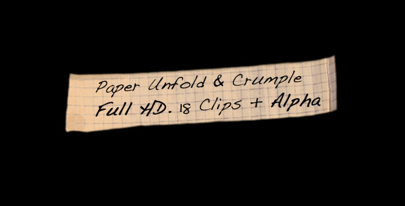 18 Paper Crumple HD Clips
