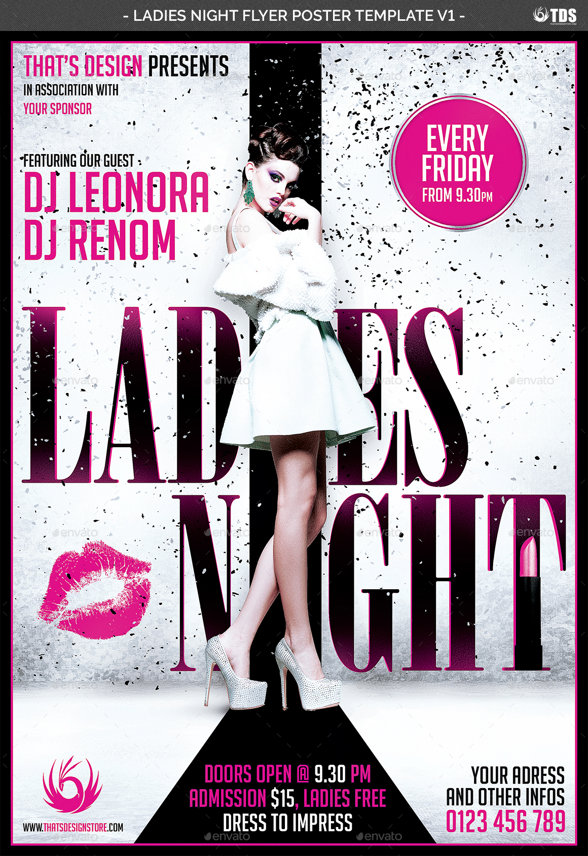 Ladies Night Flyer Poster Template V1 By Lou606 Graphicriver