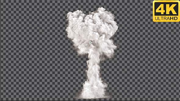 Nuclear  Mushroom - 4K - White