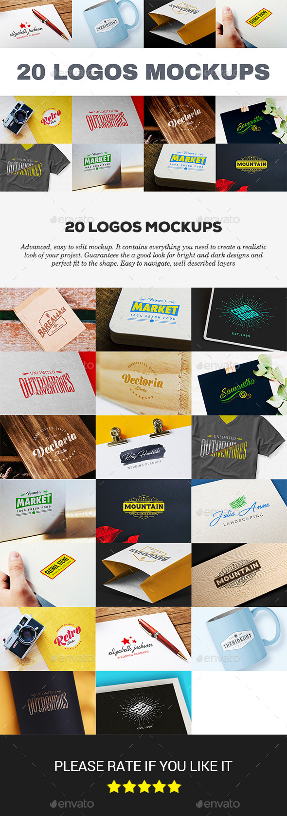 20 Logos Mockups - Product Mock-Ups Graphics