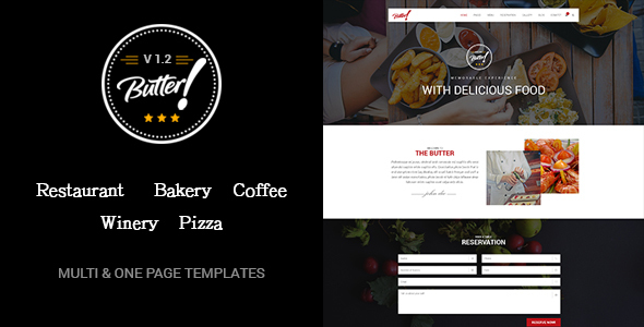Butter - Professional Restaurant, Bakery, Coffee, Winery and Pizza WordPress Theme - Restaurants & Cafes Entertainment
