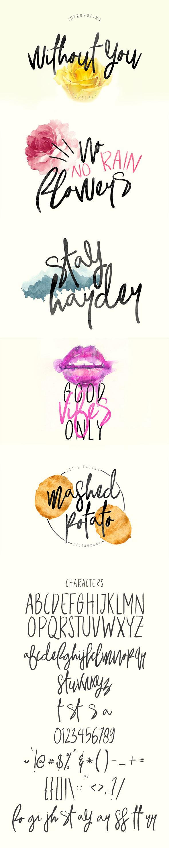 Without You Typeface - Hand-writing Script