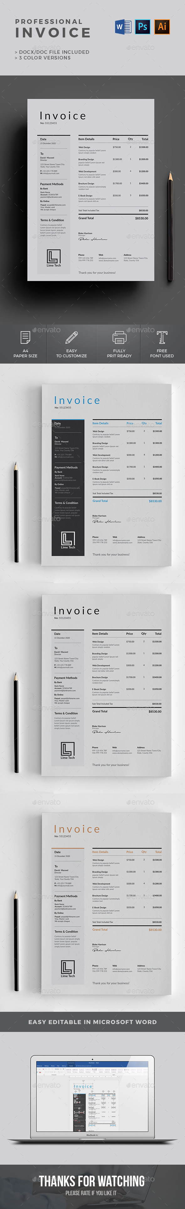 Invoice - Proposals & Invoices Stationery