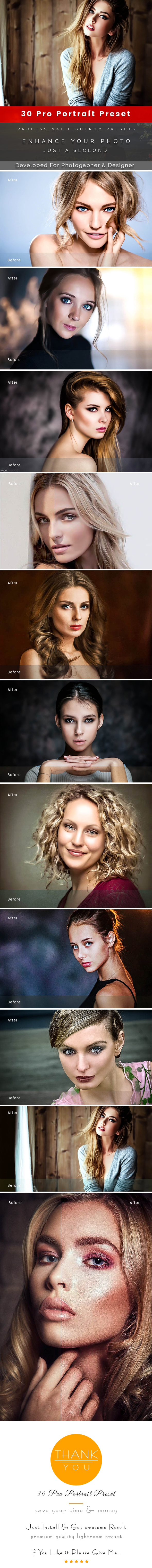 30 Pro Portrait Preset - Lightroom Presets Add-ons