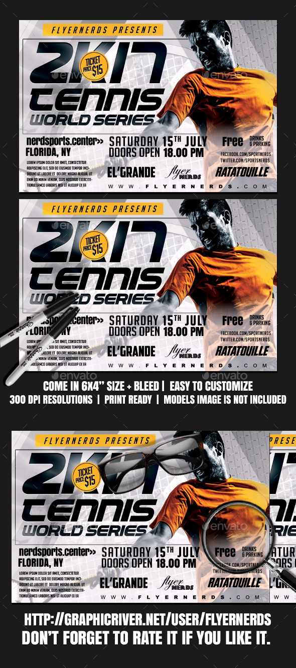 Tennis 2K17 World Series Sports Flyer - Sports Events