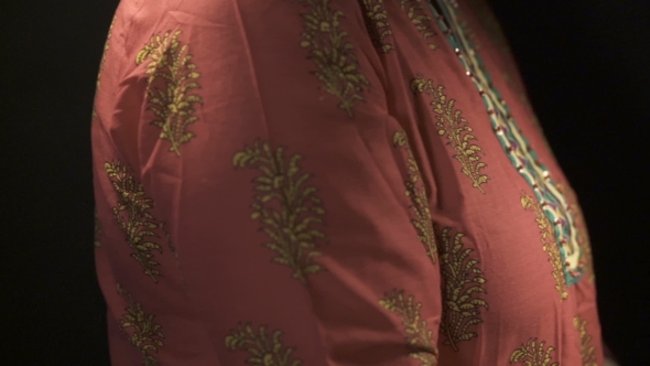 Hands of Praying Woman with a Rosary and Cross alt