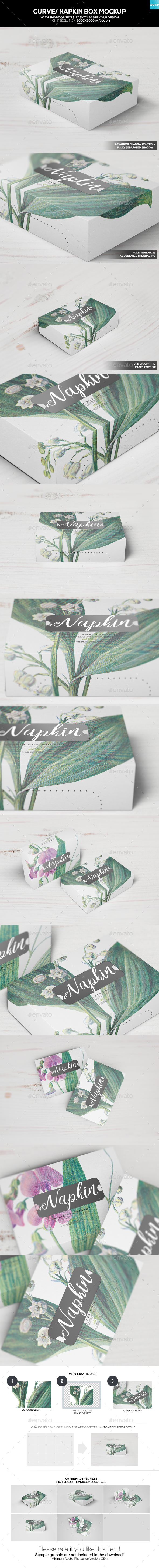 Download Curve/ Napkin Box Mockup by Wutip | GraphicRiver