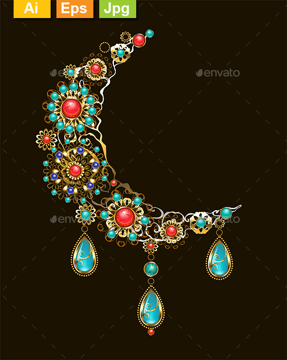 Crescent of Ethnic Ornaments - Decorative Symbols Decorative