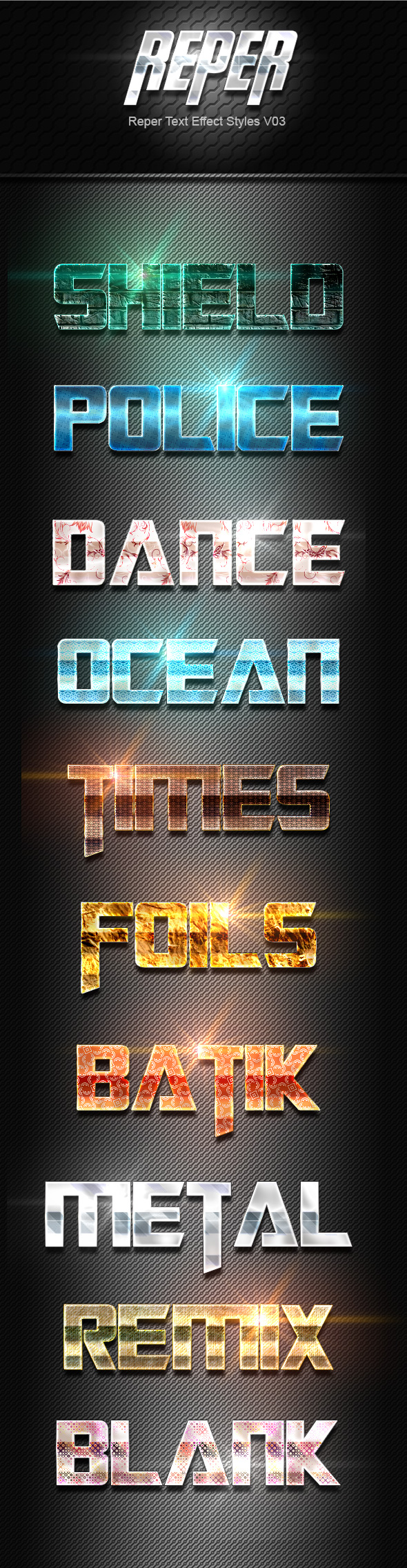Reper Text Effect Styles V03 - Text Effects Styles