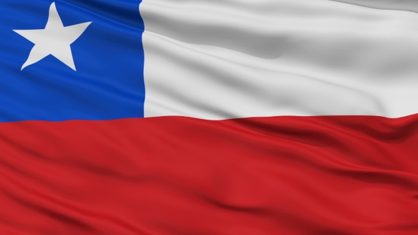 Waving National Flag of Chile