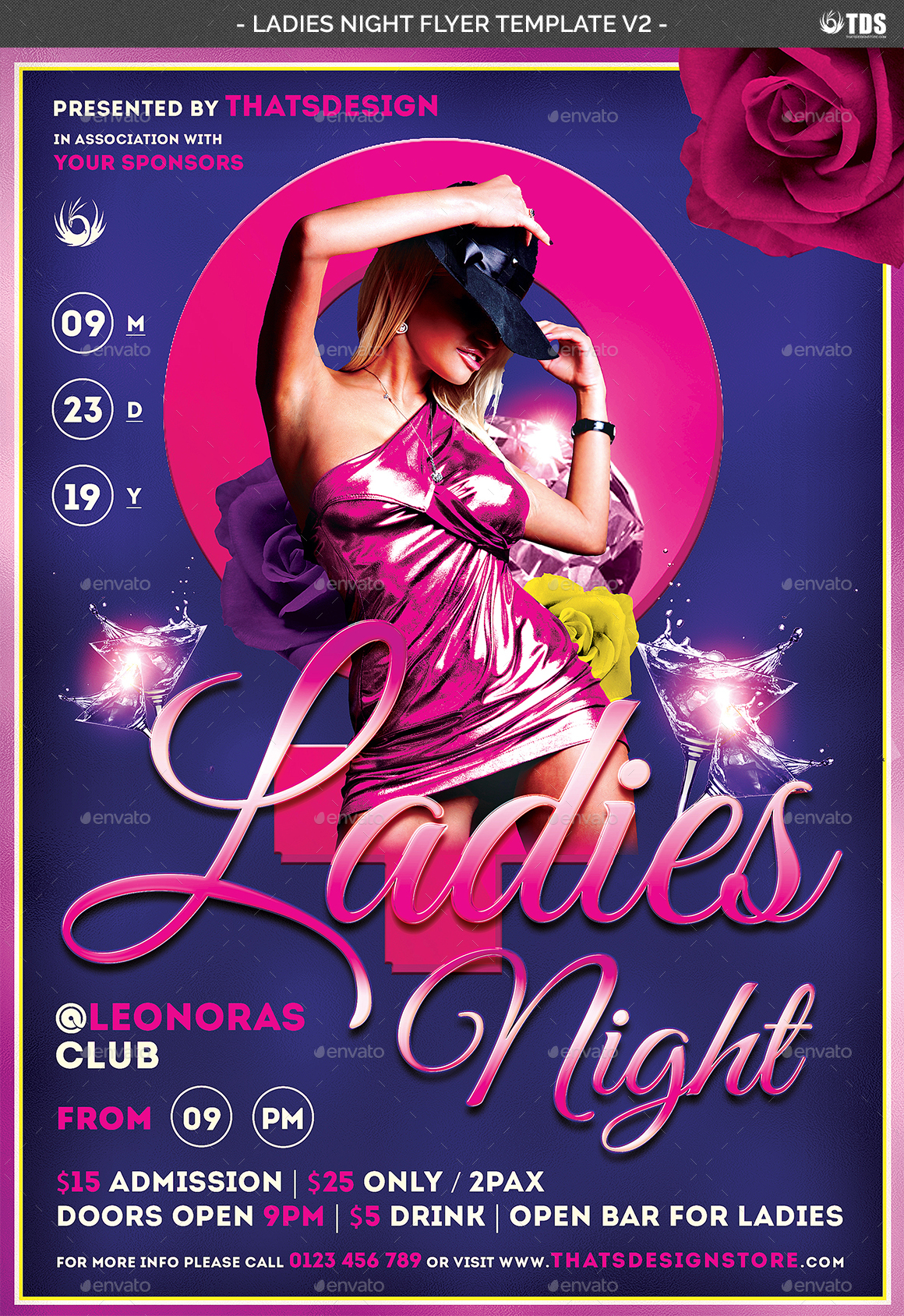 Ladies Night Flyer Template V2, Print Templates | GraphicRiver