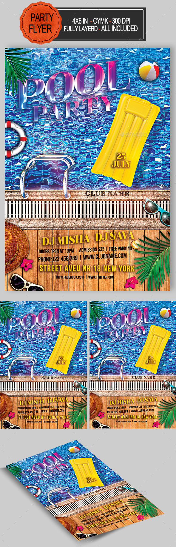 Pool Party Flyer - Clubs & Parties Events