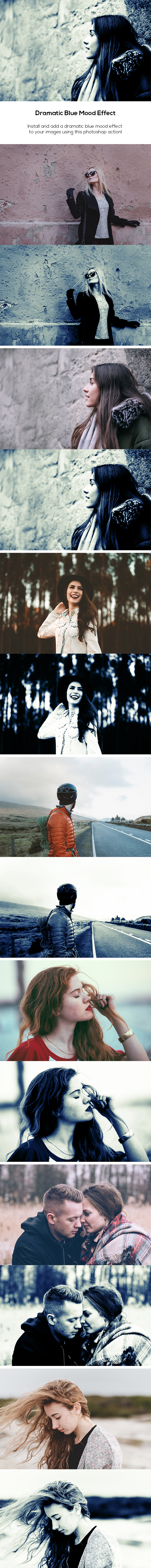 Dramatic Blue Mood Effect - Photo Effects Actions