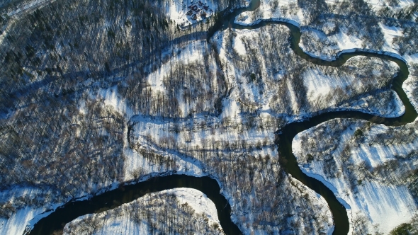 VideoHive Meandering River Flows Through Plain Among Woodland 19967817 VideoHive Meandering River Flows Through Plain Among Woodland 19967817