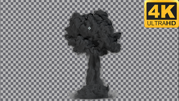 Nuclear  Mushroom - 4k - Black smoke