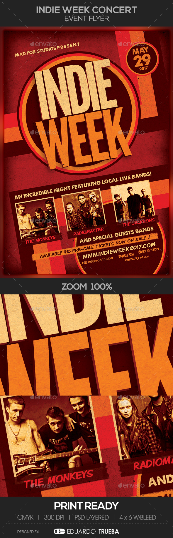 Indie Week Concert Event Flyer - Concerts Events