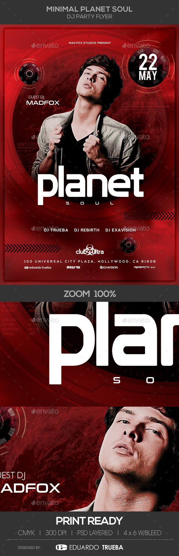 Minimal Planet Soul Dj Party Flyer - Clubs & Parties Events