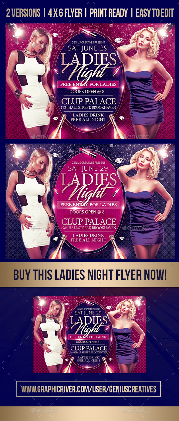Ladies Night Flyer Template - Print Templates