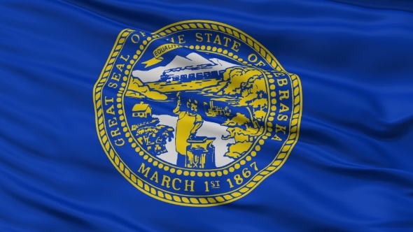 Waving National Flag of Nebraska
