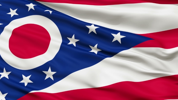 Waving National Flag of Ohio