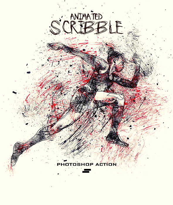 Gif Animated Ink Scribbles Photoshop Action