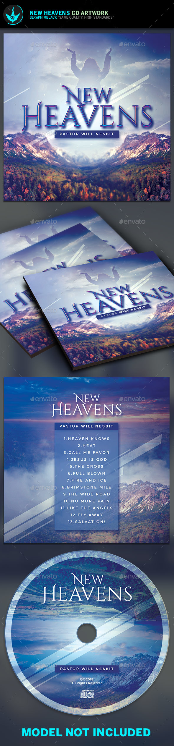 New Heavens CD Artwork Template - CD & DVD Artwork Print Templates