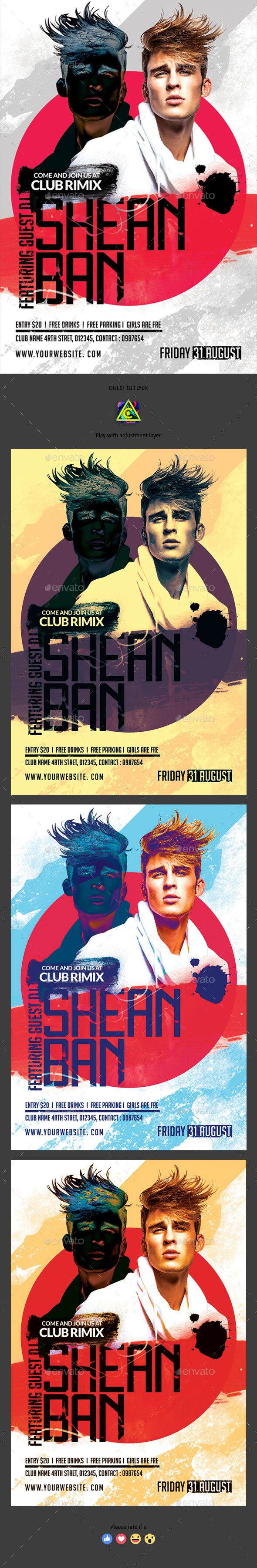 Guest DJ Flyer - Clubs & Parties Events