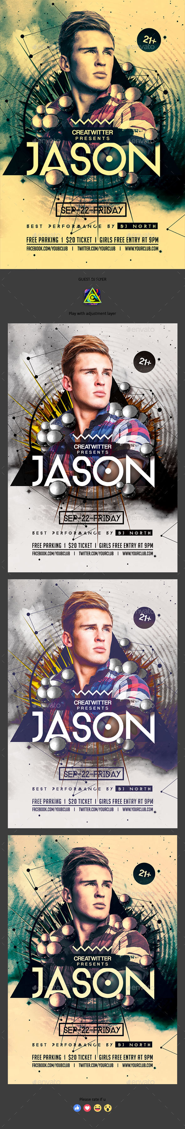 Guest DJ Flyer - Clubs & Parties Events