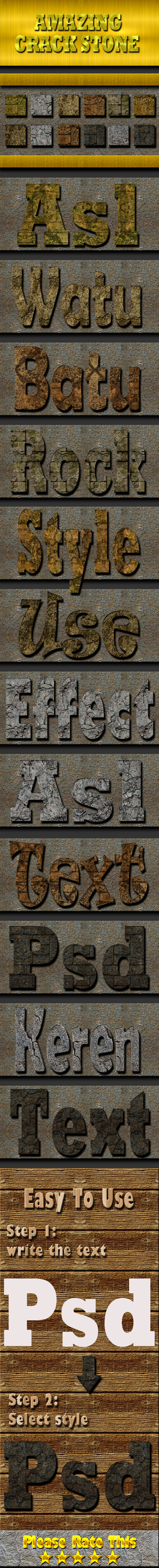 Cracked Stone Text Effect Style Vol 2 - Styles Photoshop
