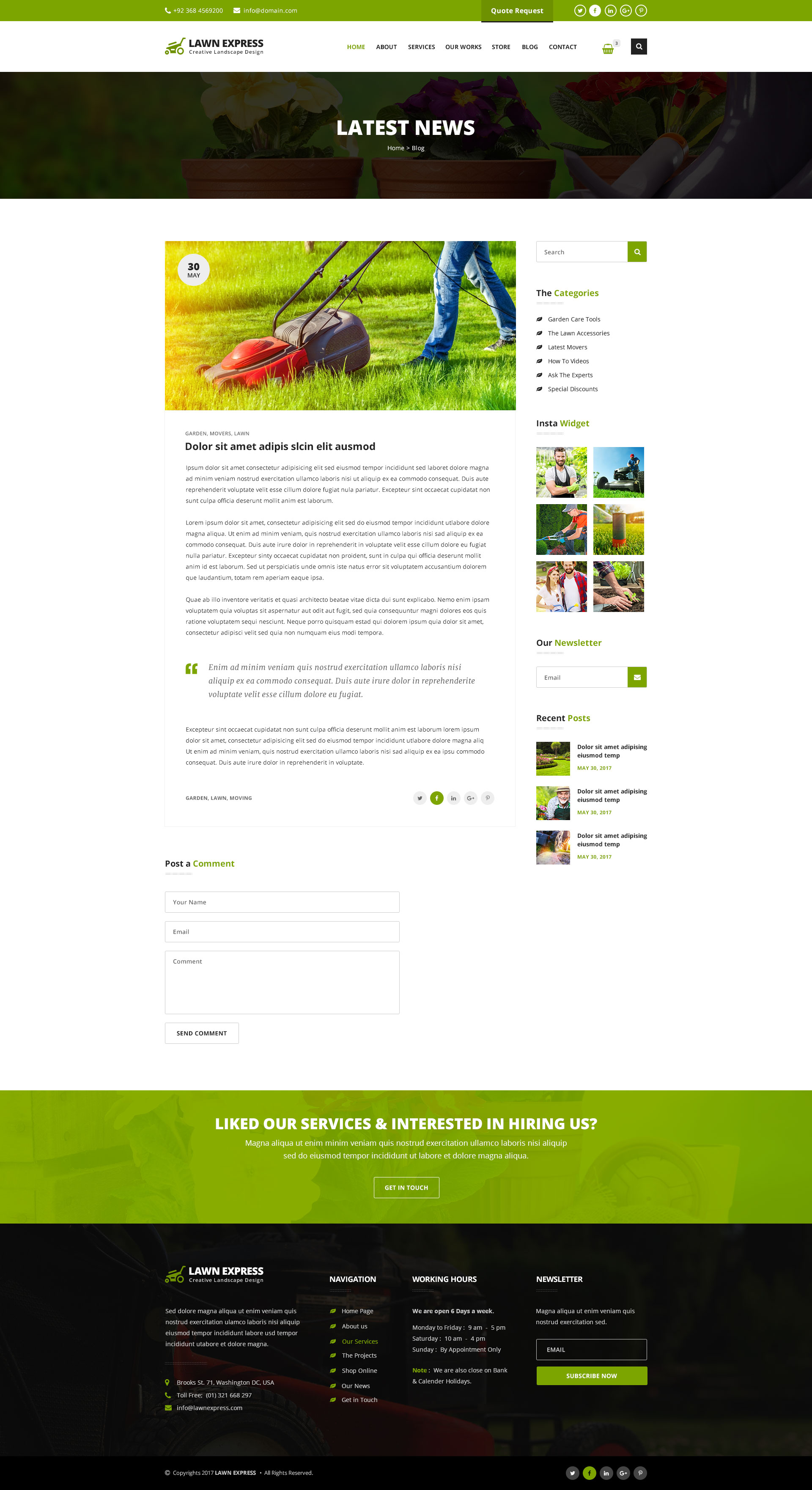 lawn care website template