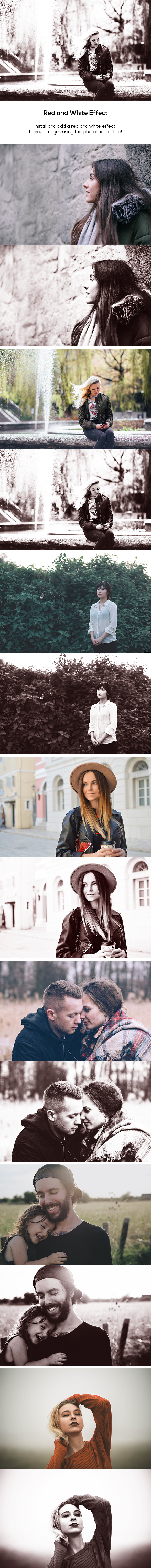 Red and White Effect Action - Photo Effects Actions