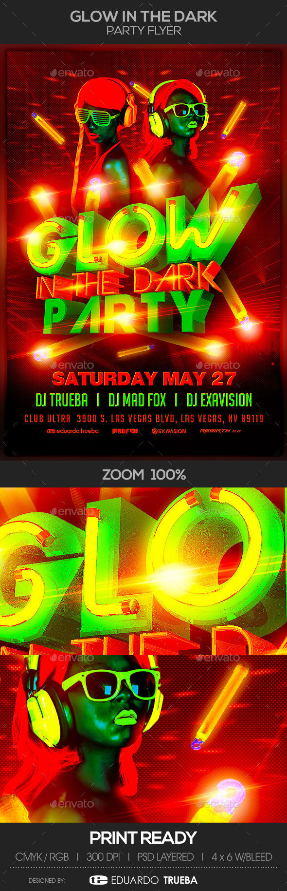 Glow in the Dark Party Flyer - Clubs & Parties Events
