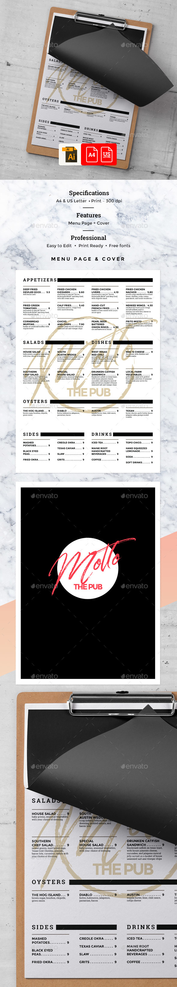 Cafe Food Menu - Food Menus Print Templates