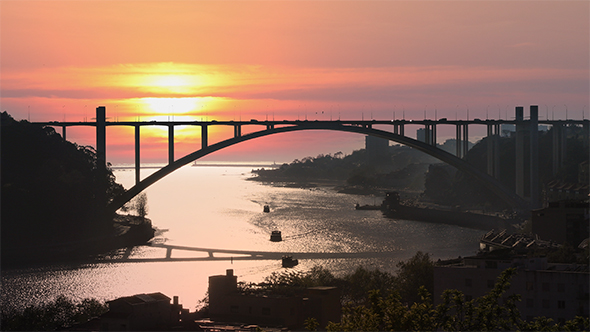 The Arrabida Bridge in Porto, Portugal