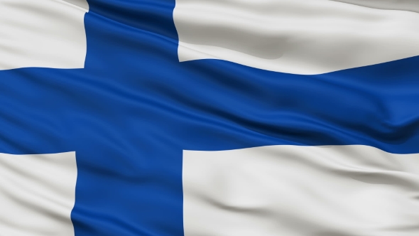 Waving National Flag of Finland