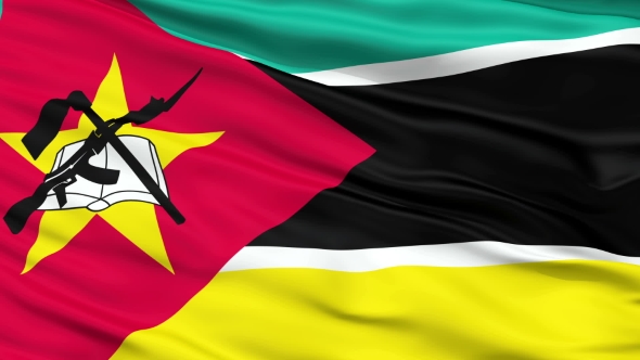 Waving National Flag of Mozambique
