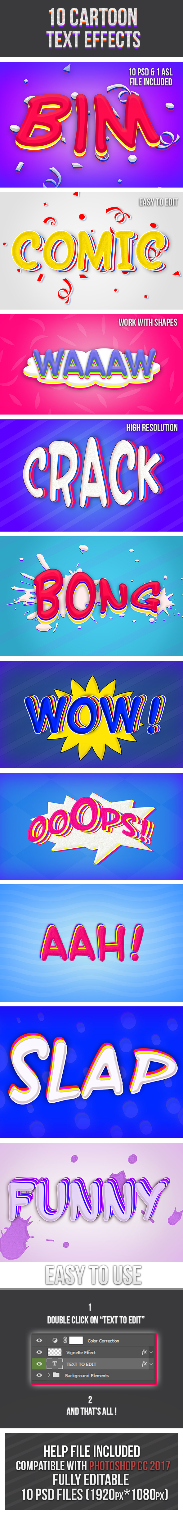 Cartoon Text Effects 2 - Text Effects Styles