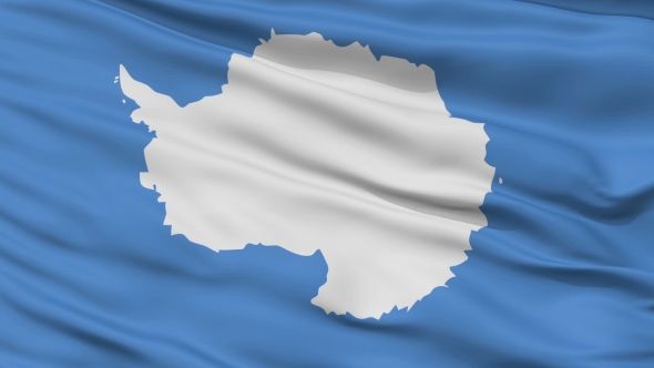 Waving National Flag of Antarctica